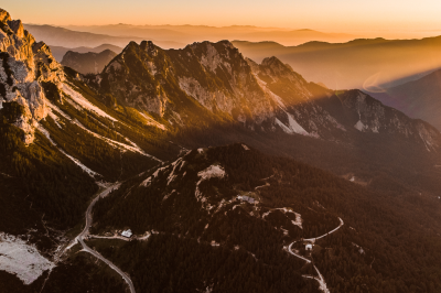 Sunset over mountains