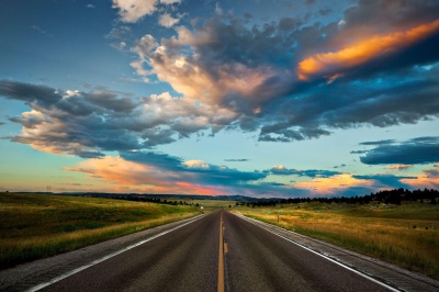 LONG ROAD WITH CLOUDS