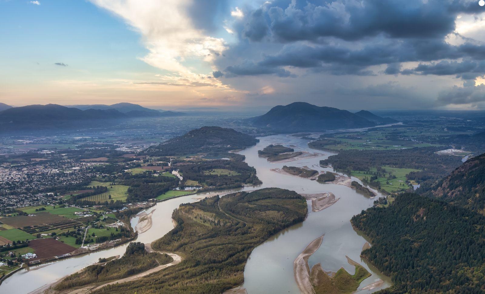 River aerial mountain