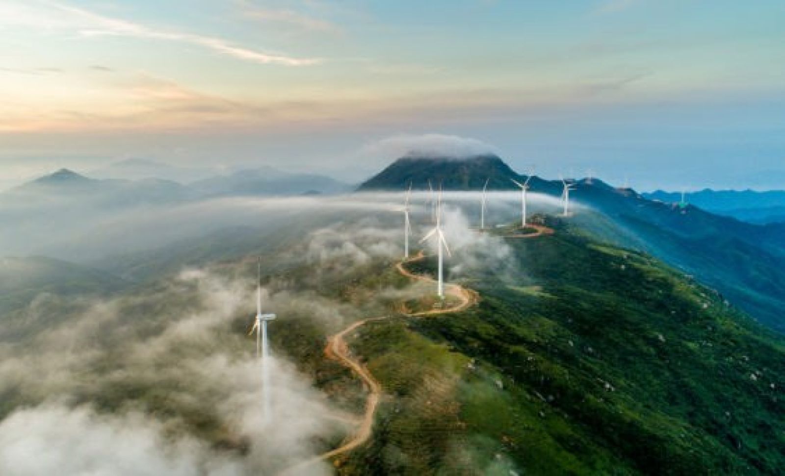 Cloudy hills wind turbines